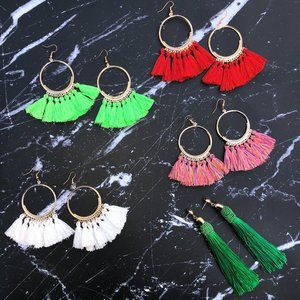 Tassel earrings multi-color
